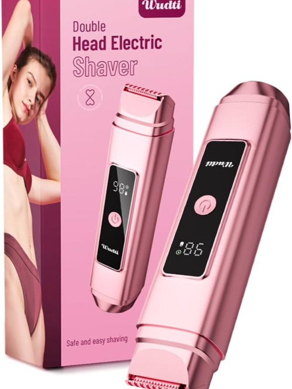 Wudti Double Head Womens Electric Shaver Trimmer Bikini Body Waterproof NWT